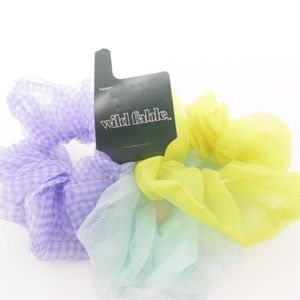 Wild Fable Target Sheer Multicolor Jumbo Hair Twister Scrunchie Set